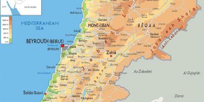 Kaart Liibanoni füüsilise