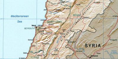 Kaart Liibanoni geograafia