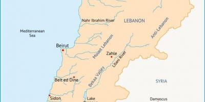 Liibanon jõed, kaart