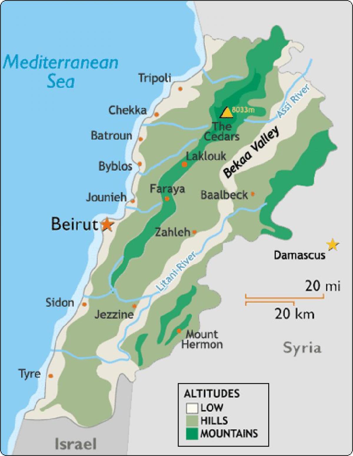 kaart Liibanoni kliima